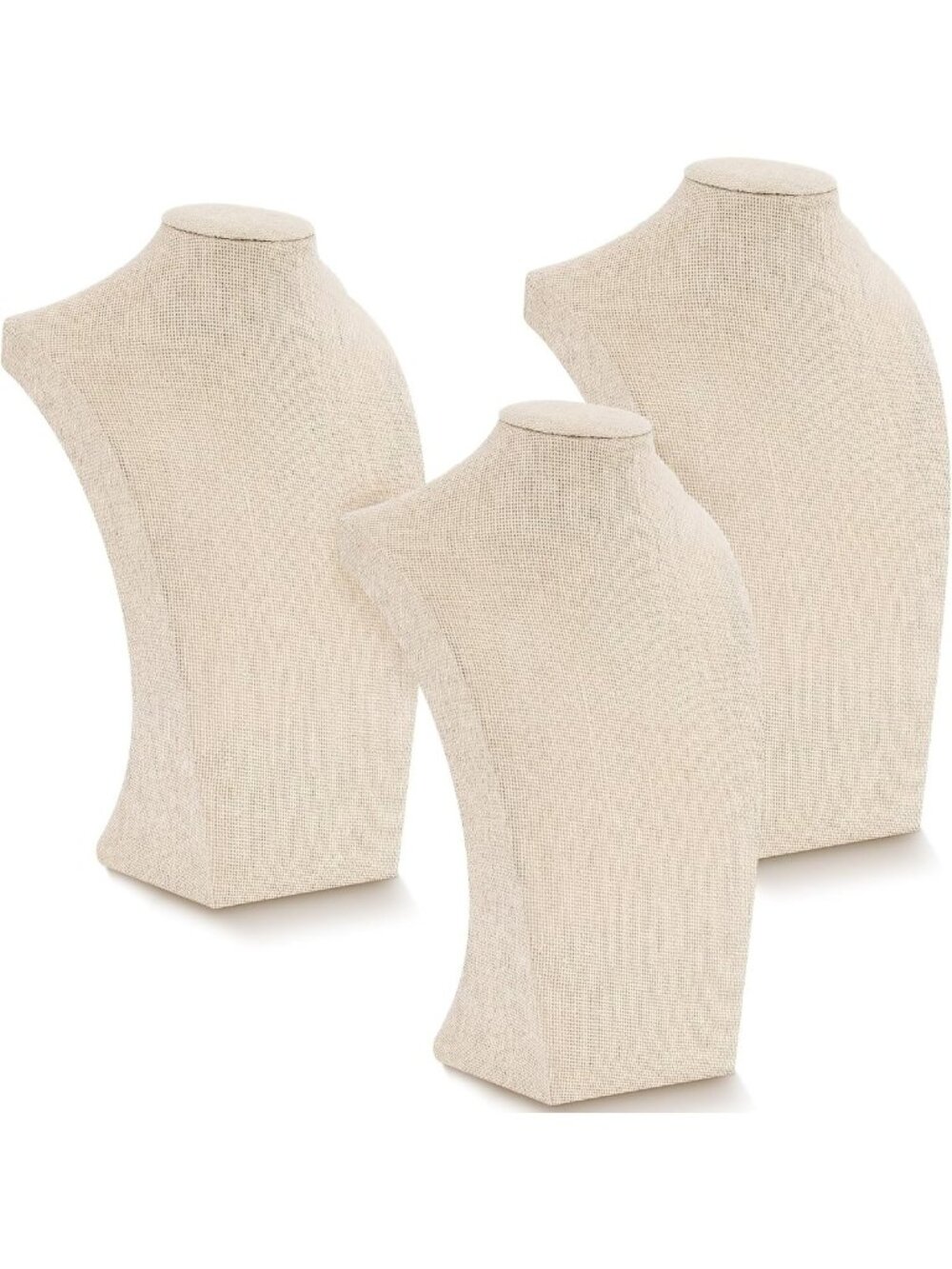 Linen Jewelry Display Stand Set - 3 Sizes for Necklaces, Earrings & Accessories